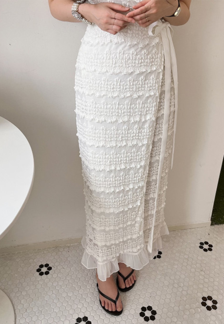 Lace Summer Elegant V-neck Strap Waist Dress CA25032709W