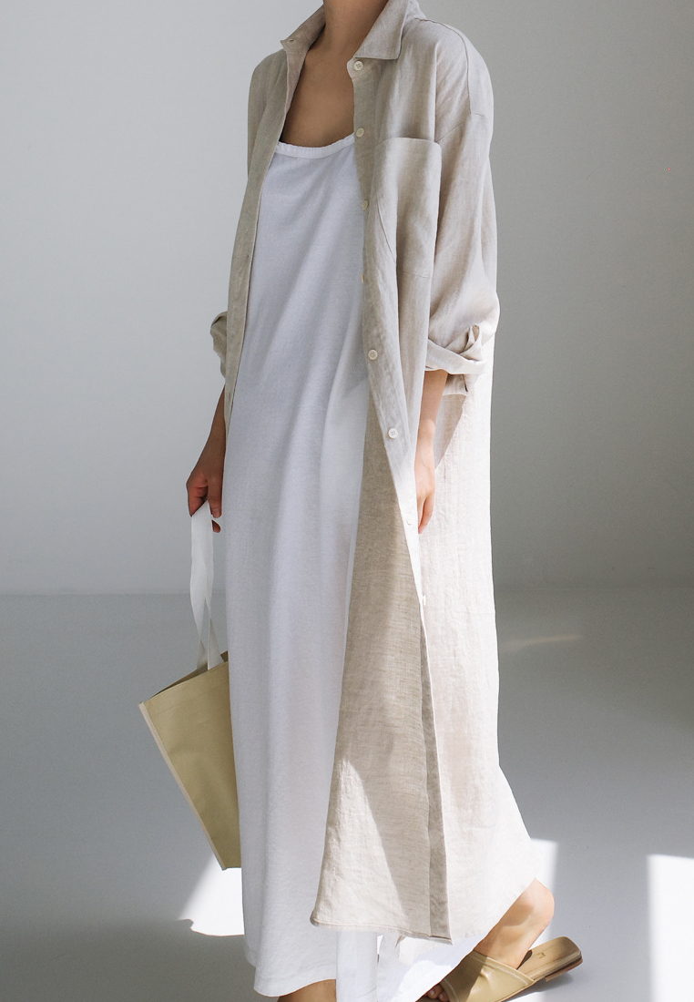 Elegant and loose-fitting long-sleeve dress CA25091909BL