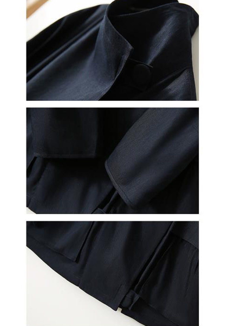 Fashion Linen Workwear Spring and Autumn Short Windbreaker CA090809