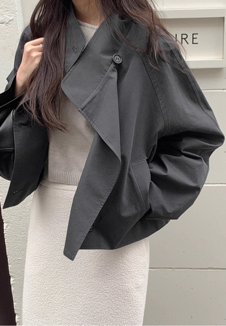 New versatile loose-fitting stand-collar jacket CA25102009GY