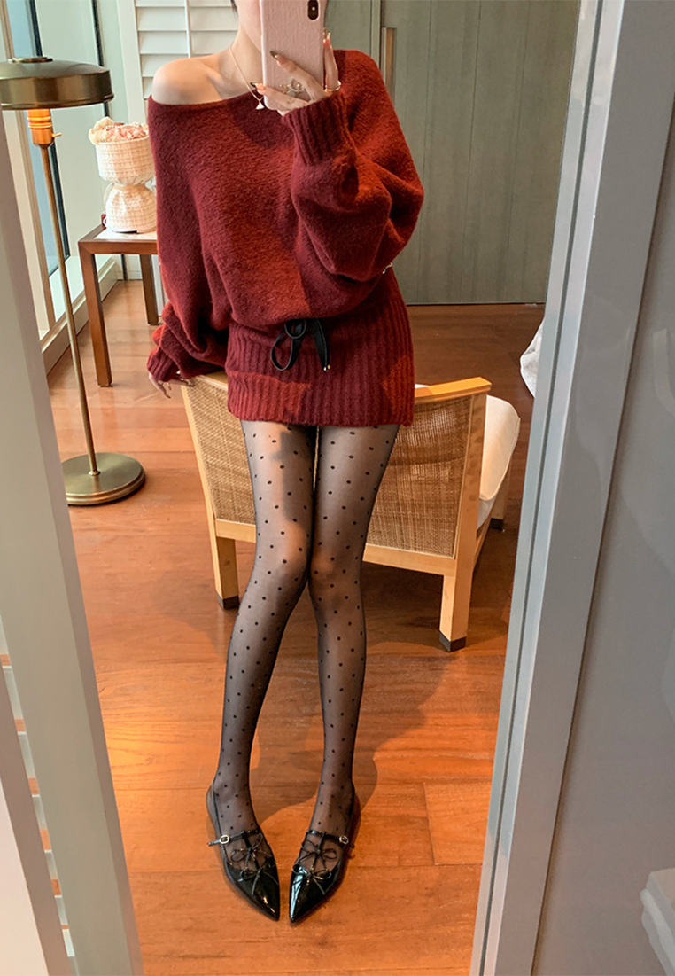 Pointed bow-knot flat-bottomed party shoes CA25030320RD