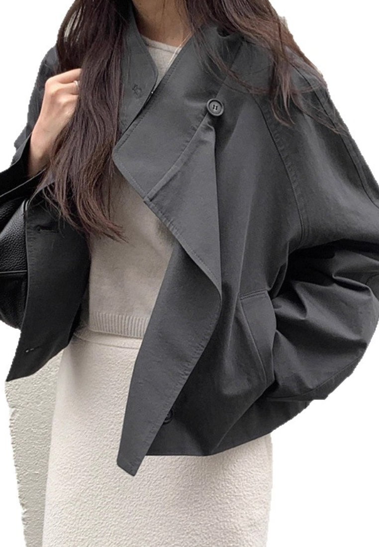 New versatile loose-fitting stand-collar jacket CA25102009GY