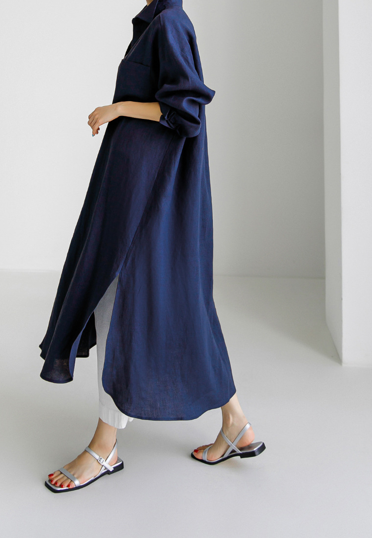 Elegant and loose-fitting long-sleeve dress CA25091909BL