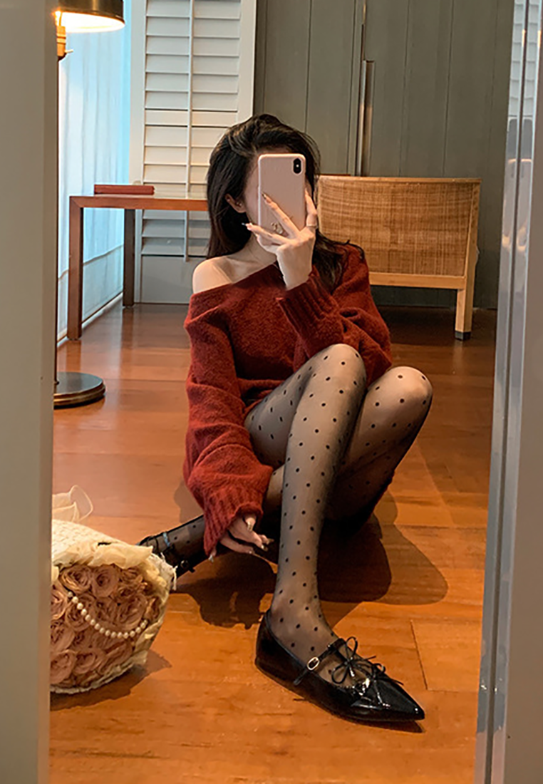 Pointed bow-knot flat-bottomed party shoes CA25030320RD