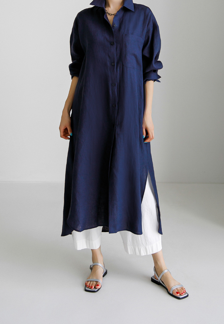Elegant and loose-fitting long-sleeve dress CA25091909BL