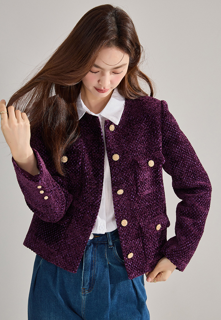 New French retro tweed Chanel style short jacket for autumn and winter CA25010702PU