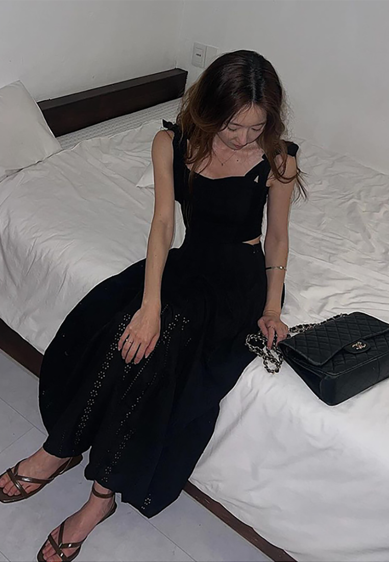 Korean chic French suspender top + high waist jacquard skirt set CA25021355W