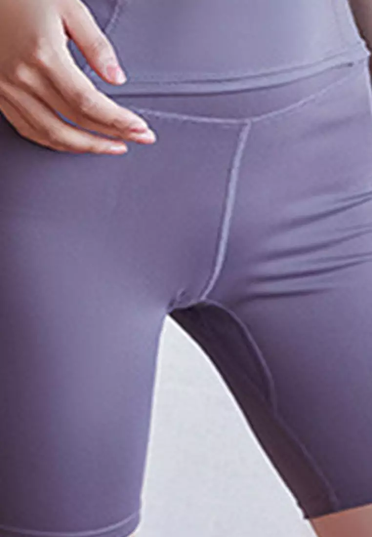 High Waist Stretch Bike Shorts A081023PU