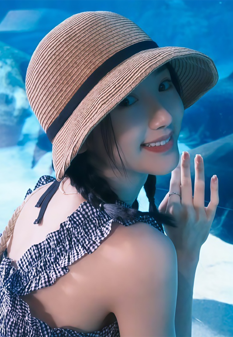 Summer beach straw sun hat CA25052392