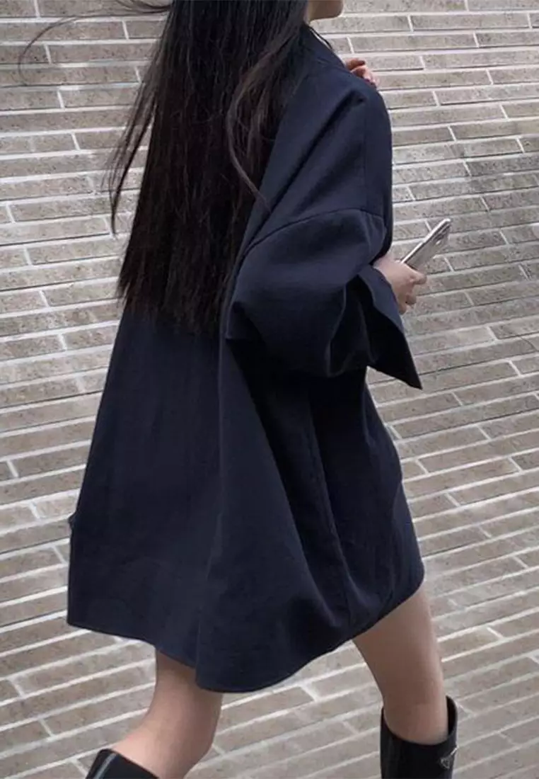 Autumn New Korean Loose Medium to Long Shirt CA24092517W