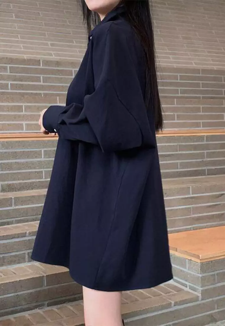 Autumn New Korean Loose Medium to Long Shirt CA24092517W