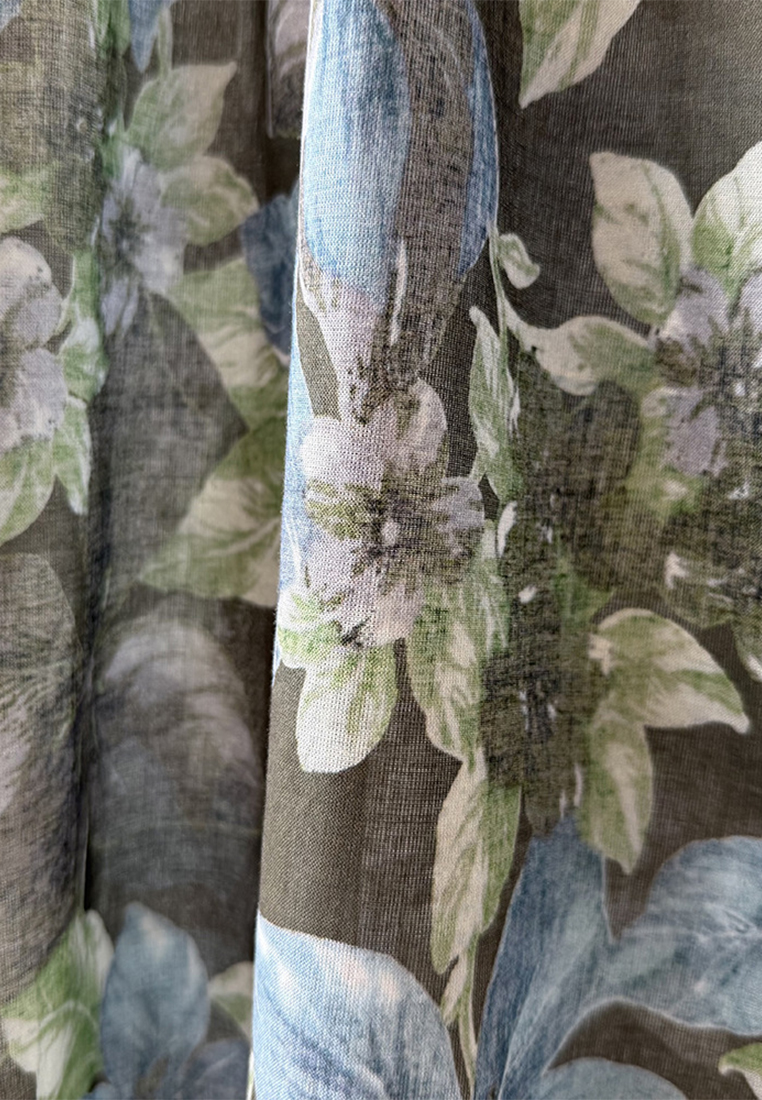 Summer French Floral Round Neck Ruffle Sleeve Sunscreen Thin Shirt CA25061794MT