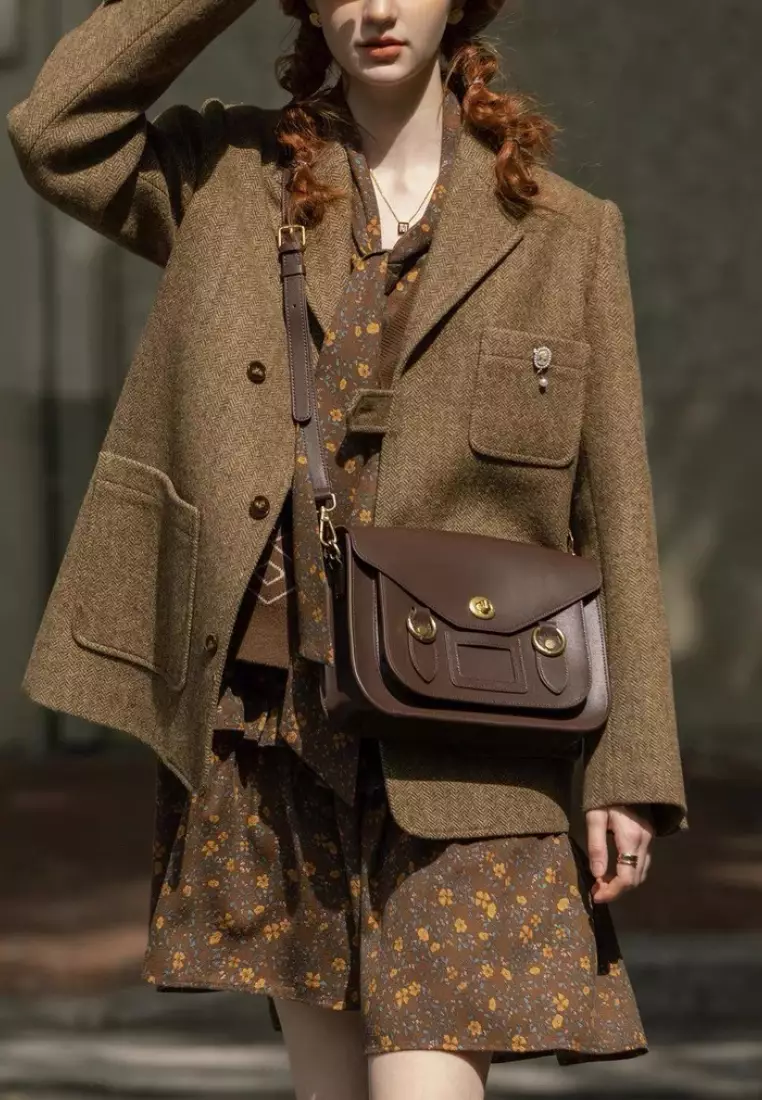 Exquisite luxury vintage brown wool Blazer jacket K112503