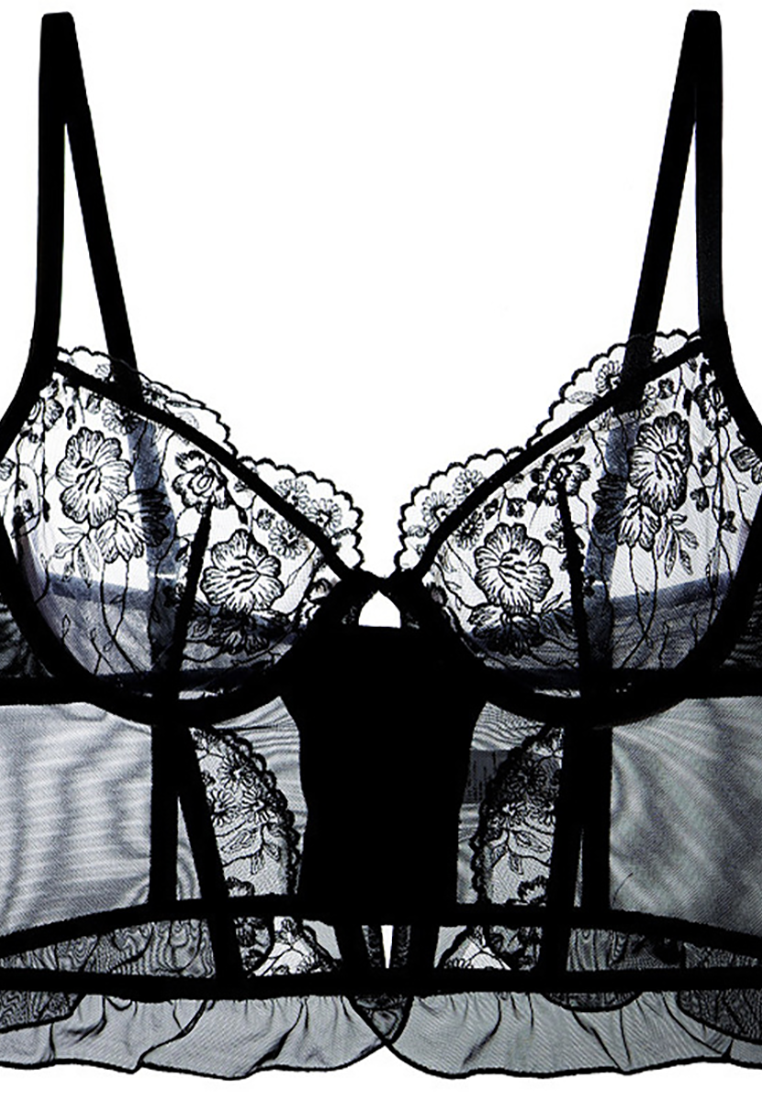 French lace herringbone corset sexy bra set CA25052395W