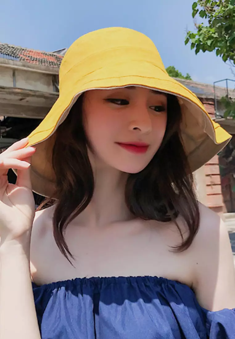 Foldable Large Brim Double-Sided Fisherman Caps A22062402RD