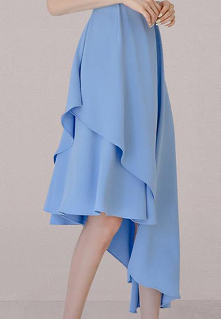 Fashionable and elegant irregular short sleeved dress CA100597