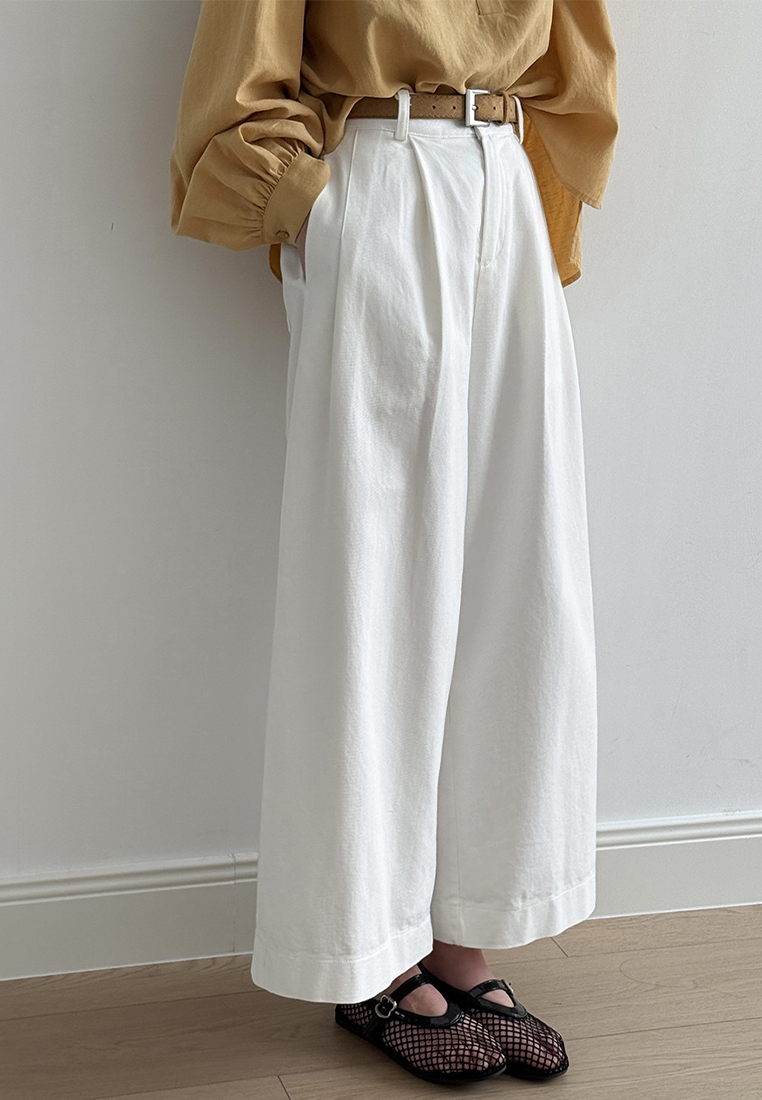 New Summer Japanese-Style Casual Straight-Leg Wide-Leg Pants with Belt CA25061799W