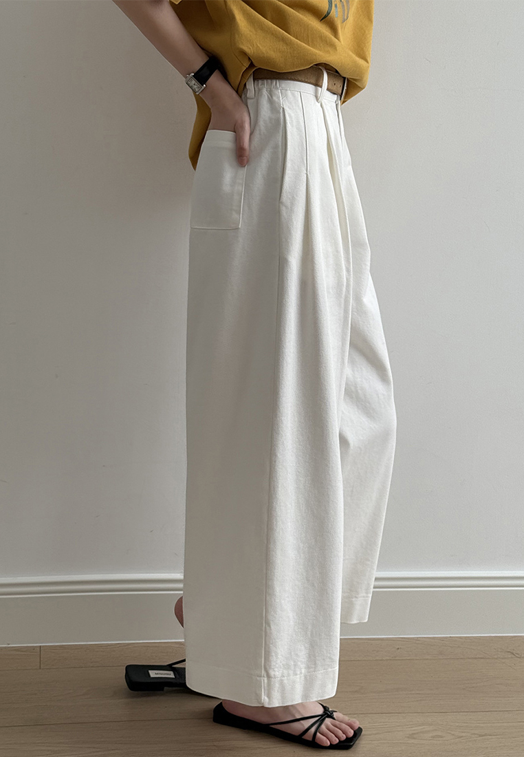 New Summer Japanese-Style Casual Straight-Leg Wide-Leg Pants with Belt CA25061799W