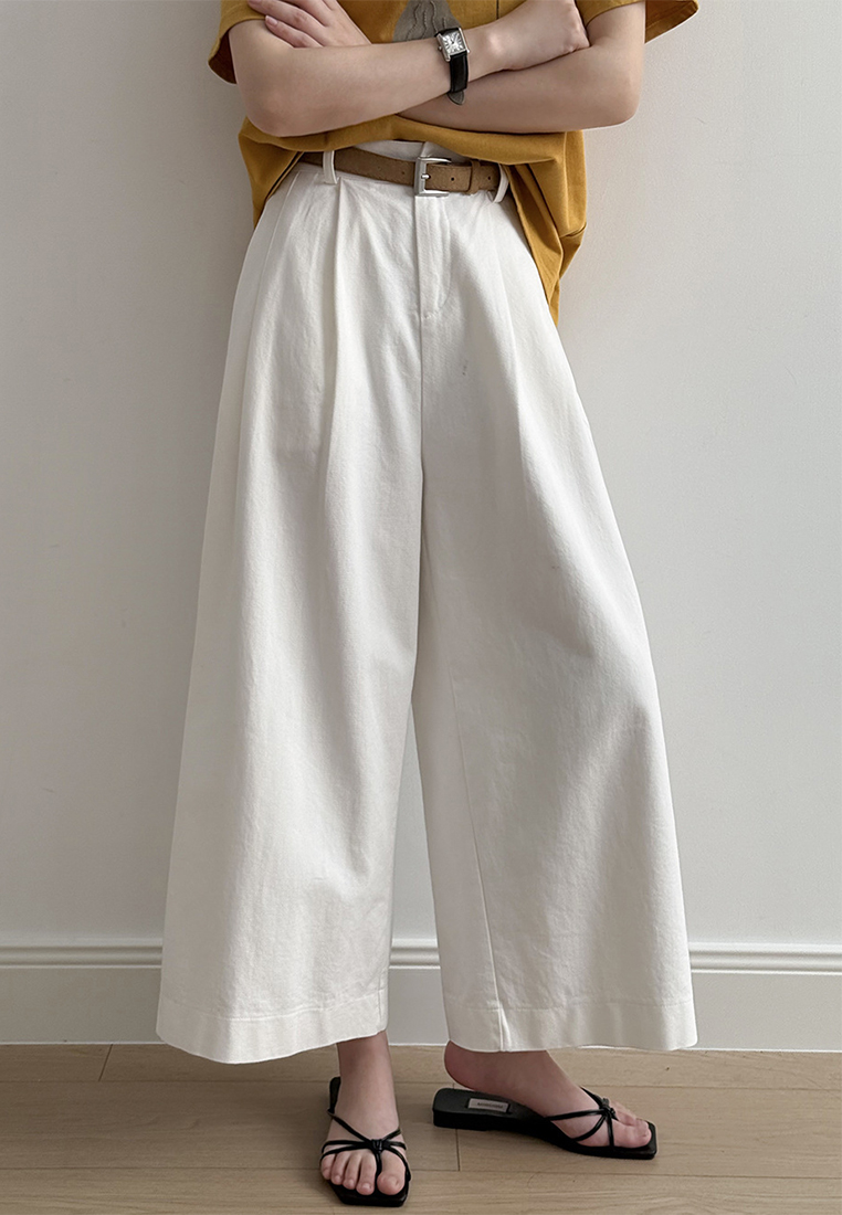 New Summer Japanese-Style Casual Straight-Leg Wide-Leg Pants with Belt CA25061799W