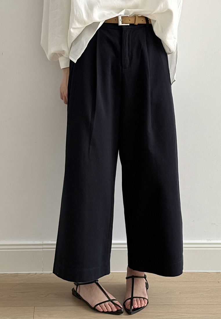 New Summer Japanese-Style Casual Straight-Leg Wide-Leg Pants with Belt CA25061799W
