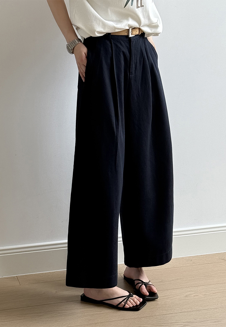 New Summer Japanese-Style Casual Straight-Leg Wide-Leg Pants with Belt CA25061799W
