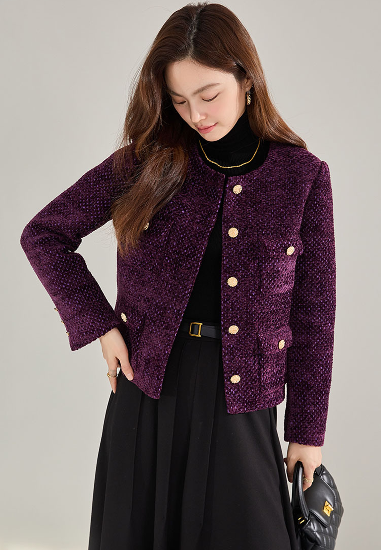 New French retro tweed Chanel style short jacket for autumn and winter CA25010702PU