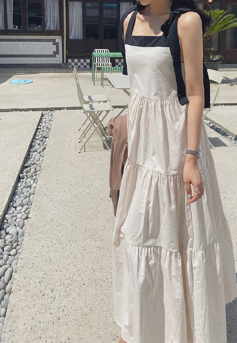 2025 High Waist Loose Bow Strap Dress CA25032760BE