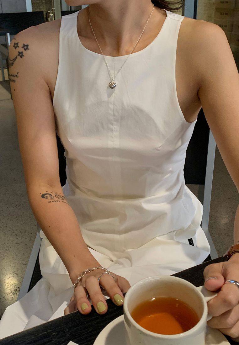  New round neck long sleeveless vest dress CA25032738BK