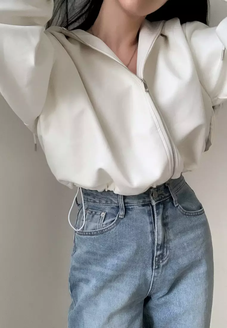 Autumn vintage loose leather jacket jacket CA24092720W