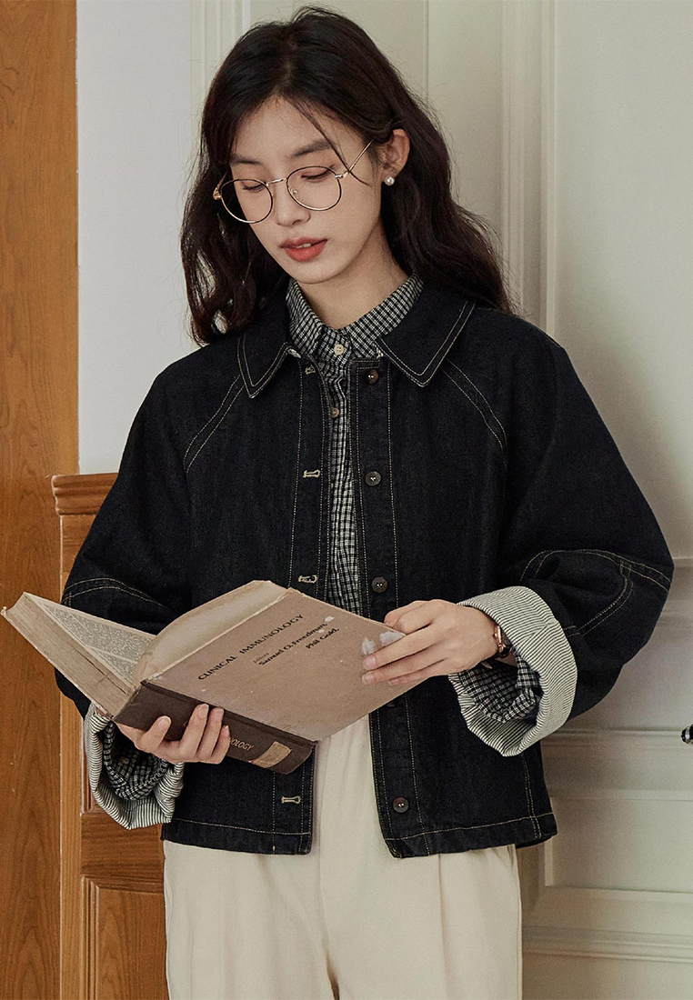 Autumn Casual Versatile Denim Jacket Top CA25091937BL