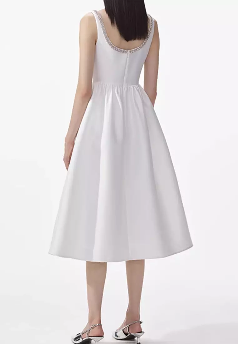 New Elegant White Strap Dress CA24102525W