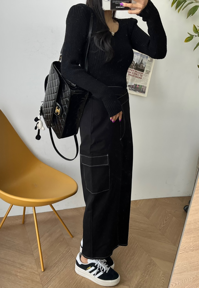 New spring irregular slit skirt CA25021306BK