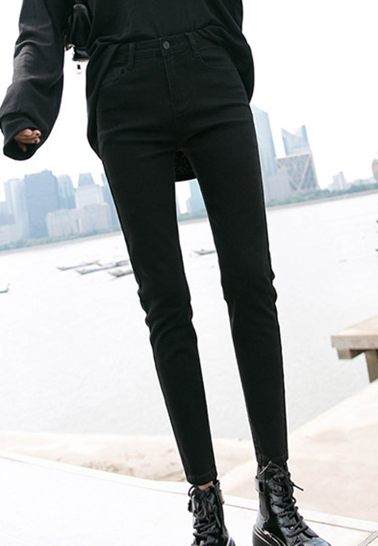 --High-Rise Stretch Slim-Fit Jeans A090927BK-29