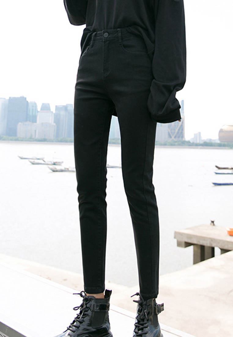 --High-Rise Stretch Slim-Fit Jeans A090927BK-29