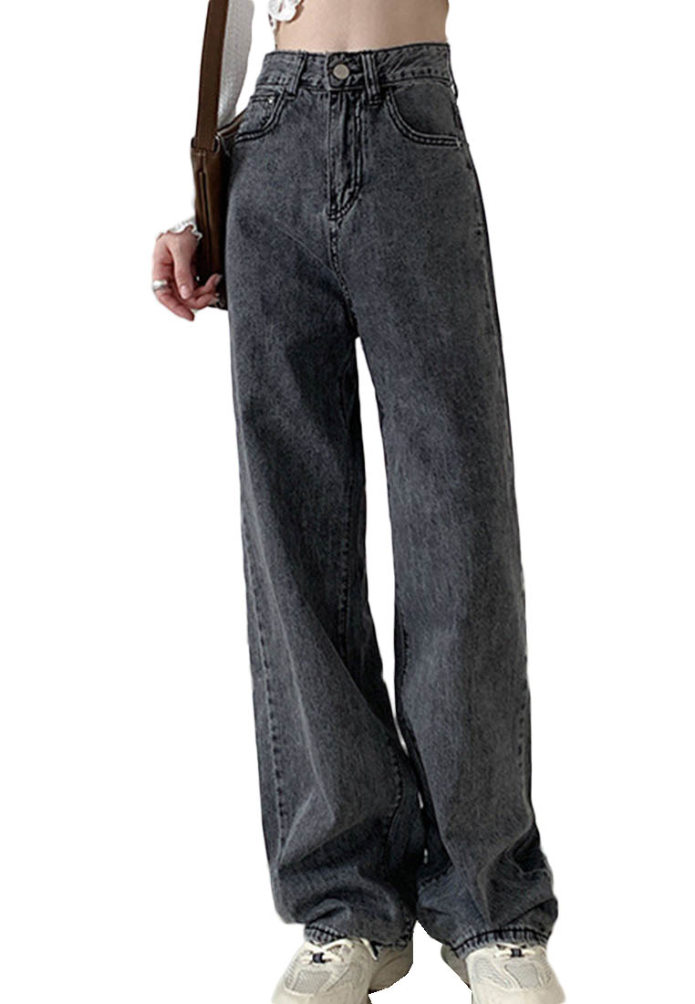 --High Waist Loose Mopping Casual Jeans A090929-M