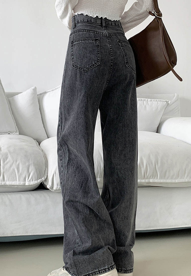 --High Waist Loose Mopping Casual Jeans A090929-M