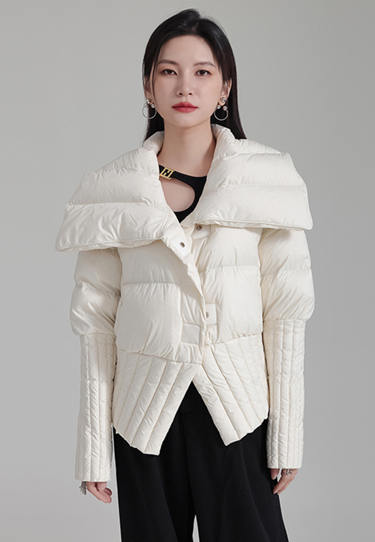 Warm lapel down jacket 90 white duck down thickened jacket A1218102BK