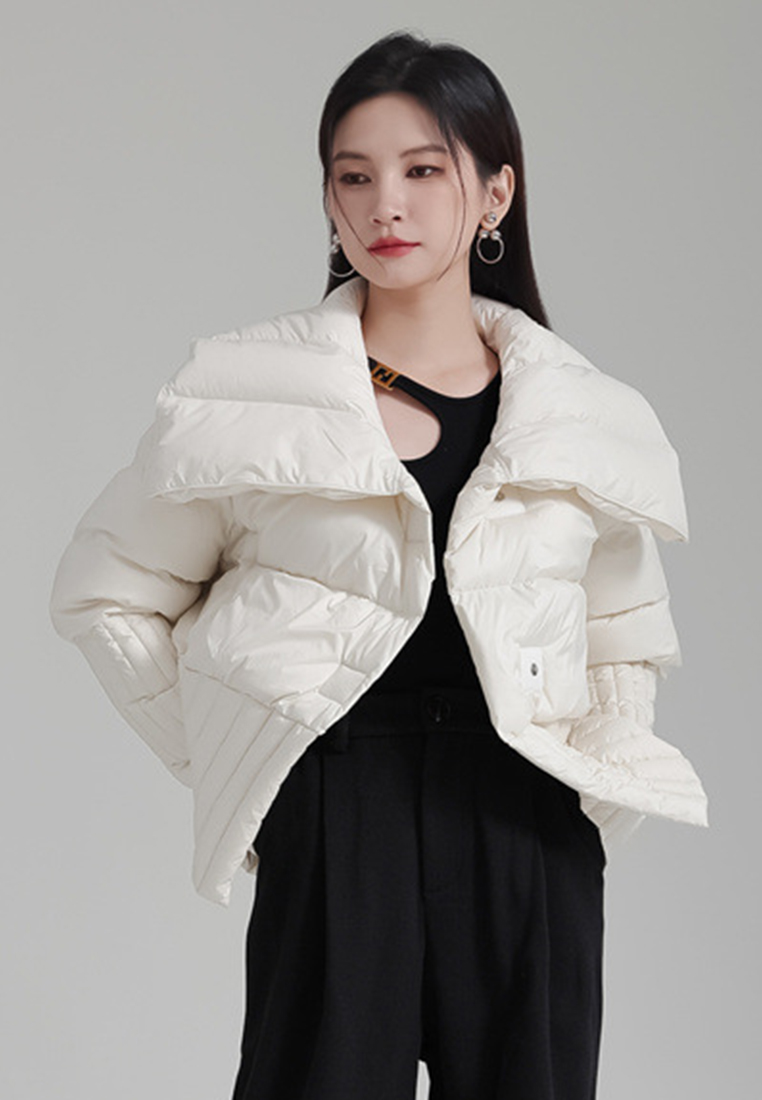 Warm lapel down jacket 90 white duck down thickened jacket A1218102BK