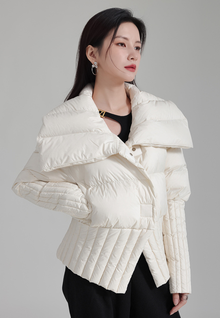 Warm lapel down jacket 90 white duck down thickened jacket A1218102BK