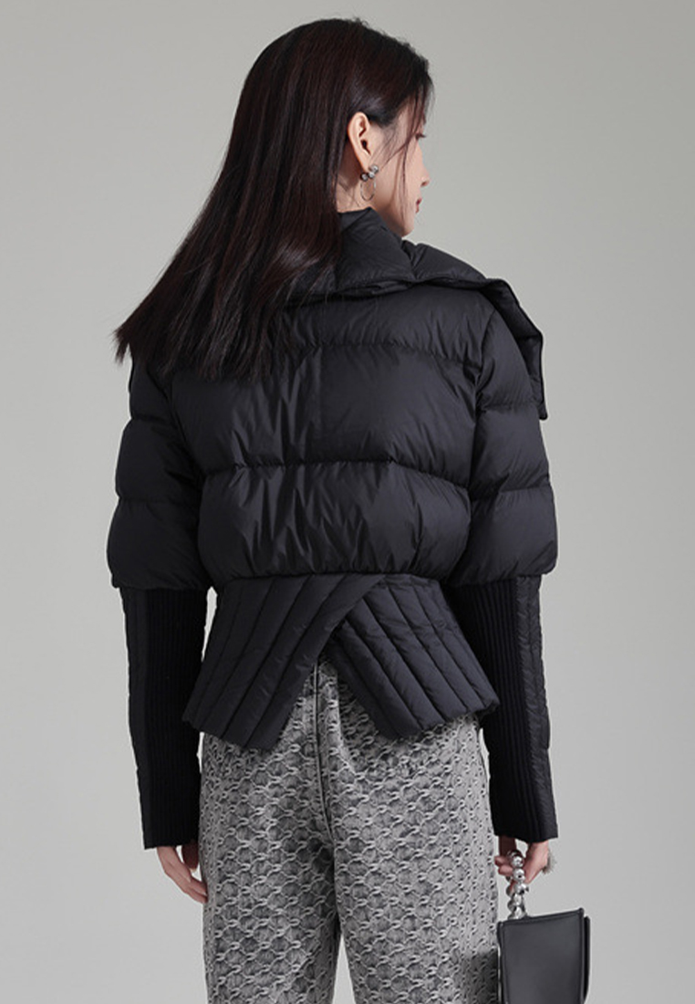 Warm lapel down jacket 90 white duck down thickened jacket A1218102BK