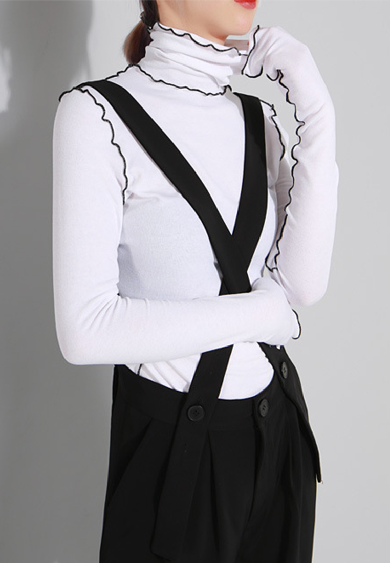 Personalized contrasting color turtleneck bottoming T-shirt A1218103