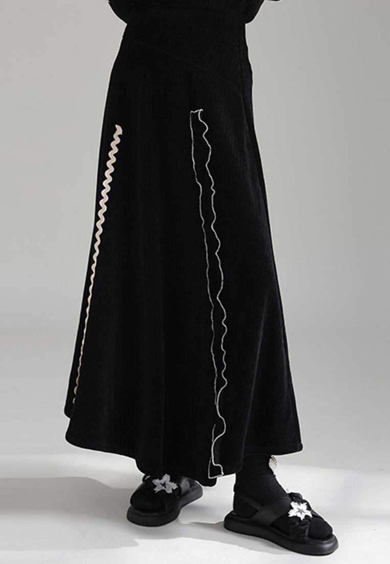 New autumn and winter elegant contrast color drape skirt A1218104