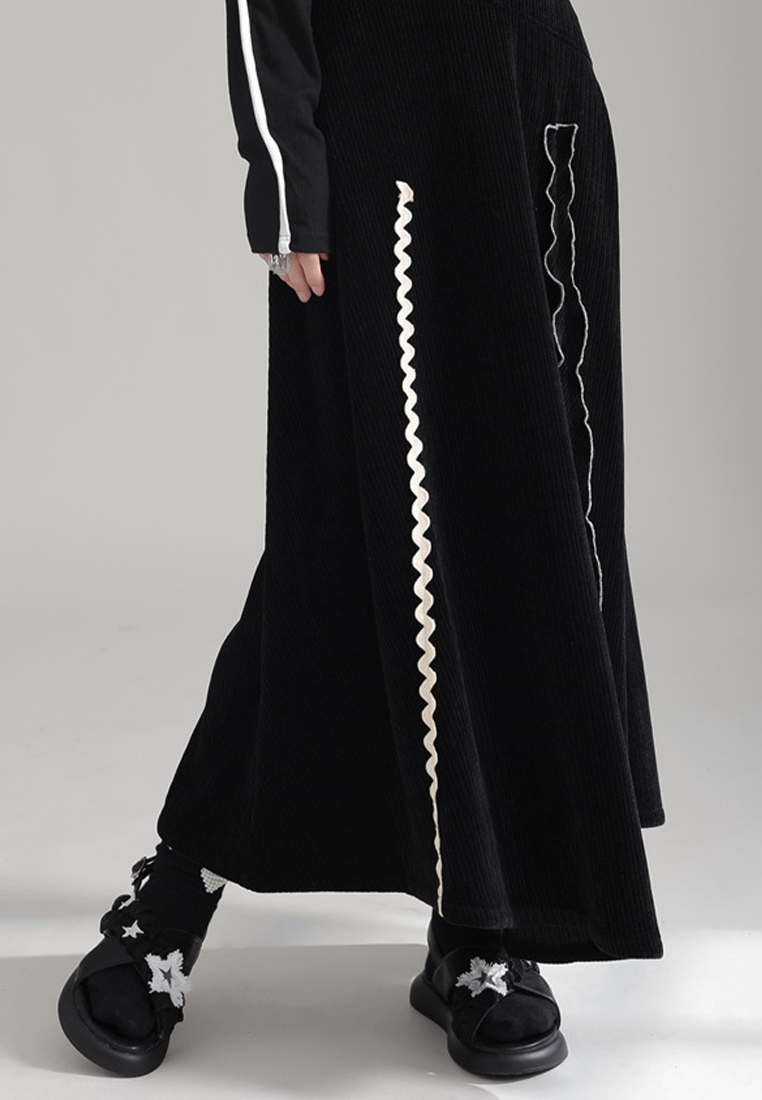 New autumn and winter elegant contrast color drape skirt A1218104