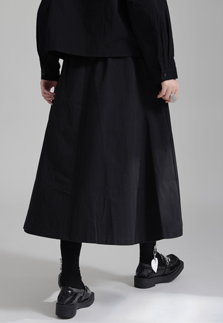 Winter Fashion Elegant Black Embroidered Bright Line Contrast Skirt A1218122