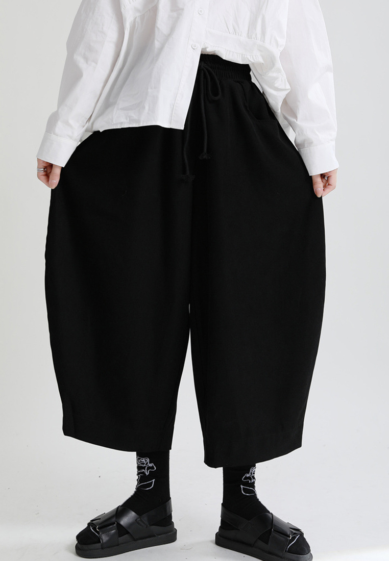 Autumn and Winter New Retro Fashionable Brushed Wide Leg Casual Pants A1218123BK