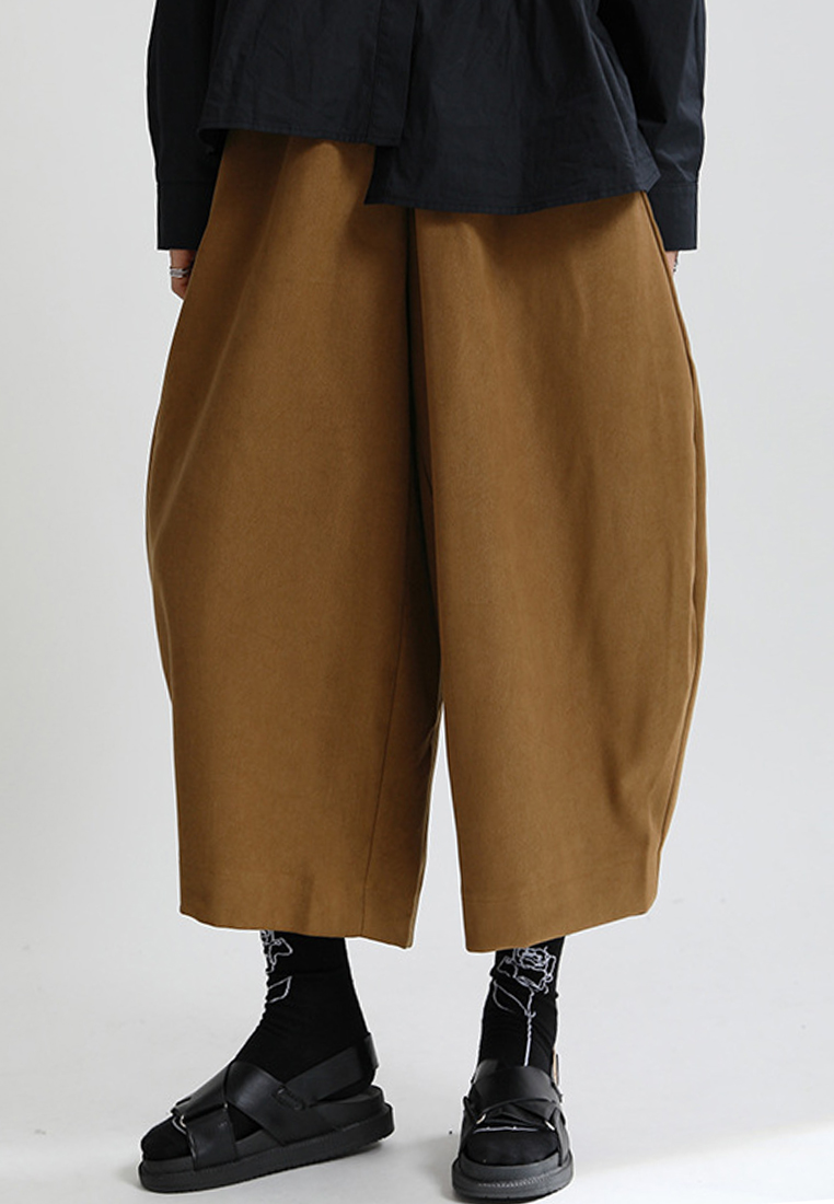 Autumn and Winter New Retro Fashionable Brushed Wide Leg Casual Pants A1218123BK
