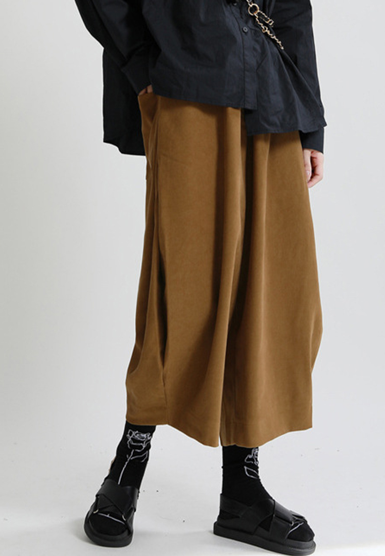 Autumn and Winter New Retro Fashionable Brushed Wide Leg Casual Pants A1218123BK