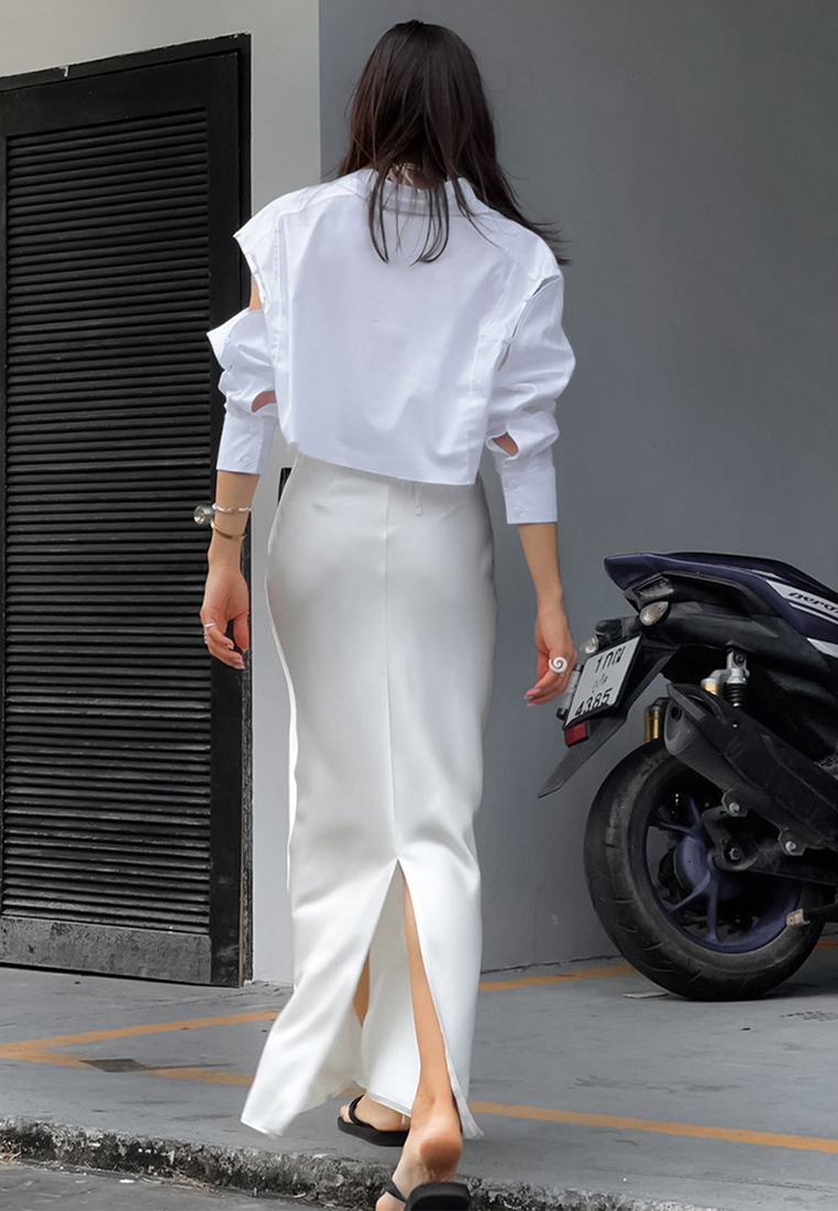 Temperament commuting high-end white skirt A121813