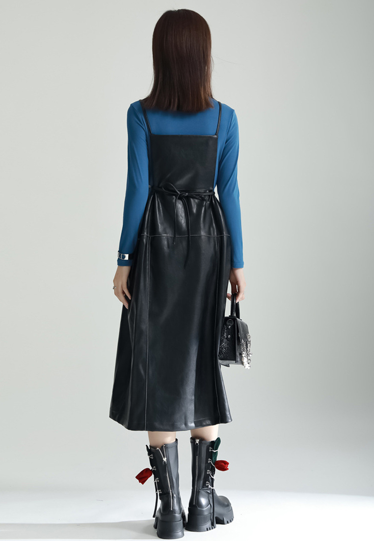 2024 new solid color elegant suspender dress A1218141BE