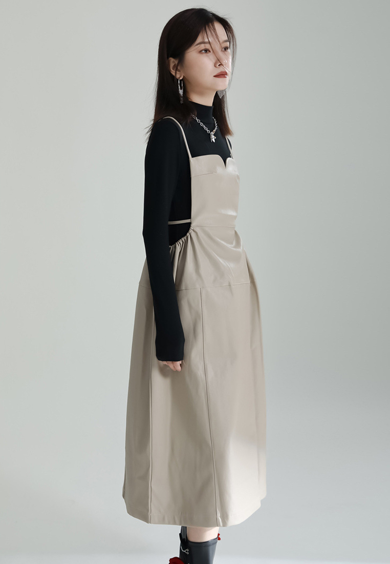 2024 new solid color elegant suspender dress A1218141BE